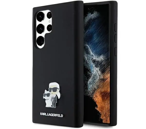 Фото - Чохол Karl Lagerfeld Hardcase Silicone Karl&Choupette Metal Pin do Samsung Galaxy S24 Ultra Czarny 