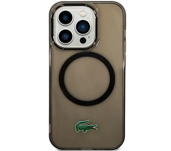 Lacoste LCHMP15XULOK Hardcase Transparent MagSafe do iPhone 15 Pro Max Czarny