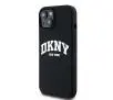 Etui DKNY Hardcase Liquid Silicone White Printed Logo MagSafe do iPhone 15 Czarny