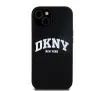 Etui DKNY Hardcase Liquid Silicone White Printed Logo MagSafe do iPhone 15 Czarny