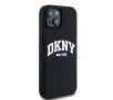 Etui DKNY Hardcase Liquid Silicone White Printed Logo MagSafe do iPhone 15 Czarny