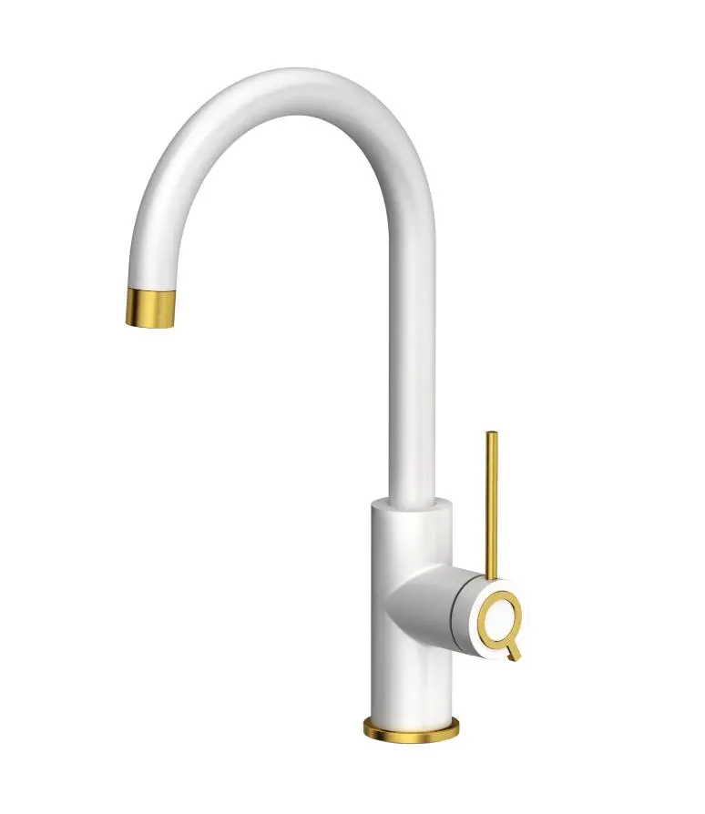 Bateria Quadron Jolie Q Line Slim 3623511WHMDG1 Snow white/Złoty Stal szlachetna
