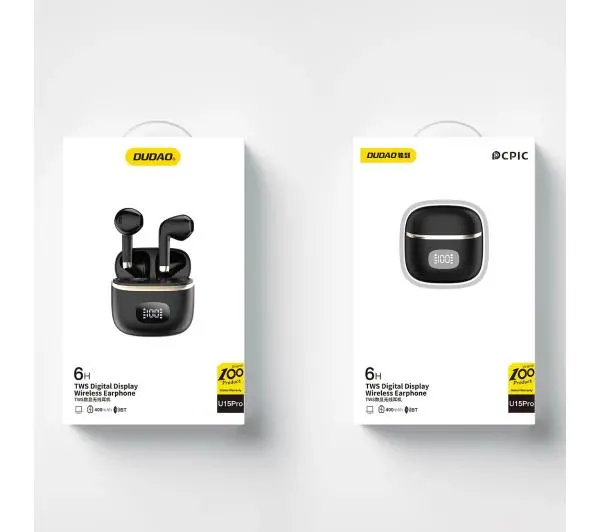 Dudao U15Pro Douszne Bluetooth 5.3 Czarny