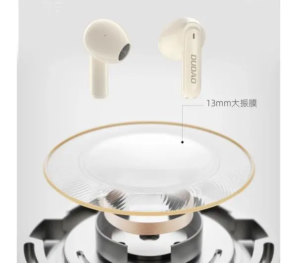 Dudao U18Pro Douszne Bluetooth 5.3 Beżowy