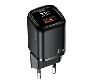 USAMS T46 1 x USB-C+1 x USB T46 PD3.0 +QC3.0 Fast Charging 33W Czarny
