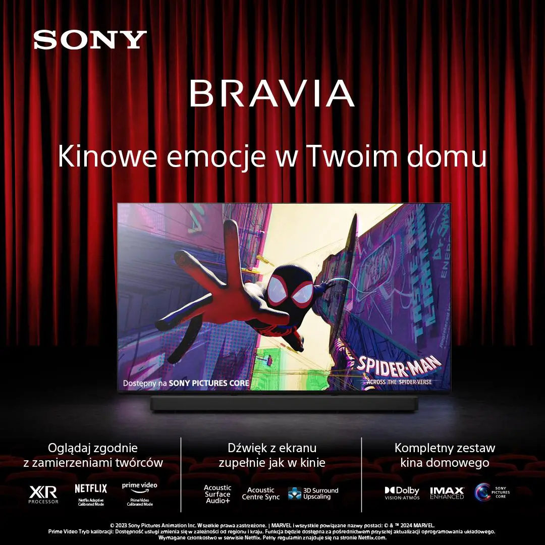 Telewizor Sony BRAVIA 8  K-65XR80 65" 4K OLED 120Hz Google TV Dolby Vision Dolby Atmos HDMI 2.1 DVB-T2