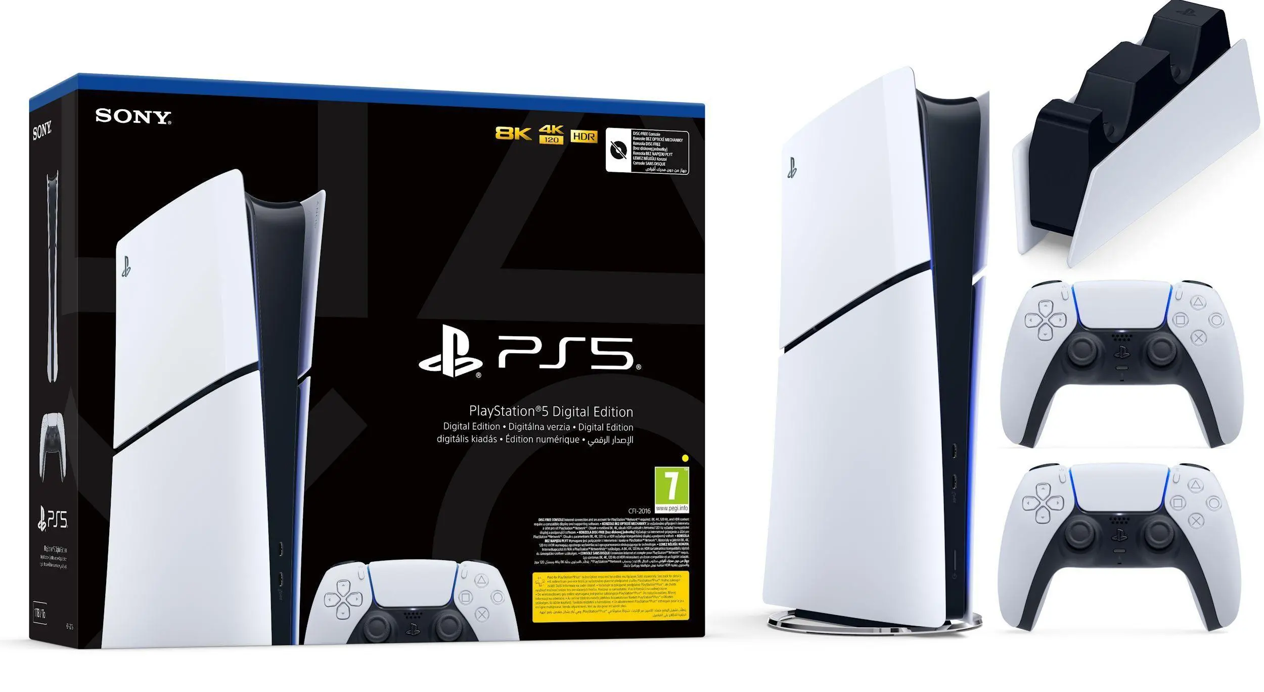 Konsola Sony PlayStation 5 Digital Slim D Chassis (PS5) 1TB + Dodatkowy Pad + Stacja Ładowania DualSense