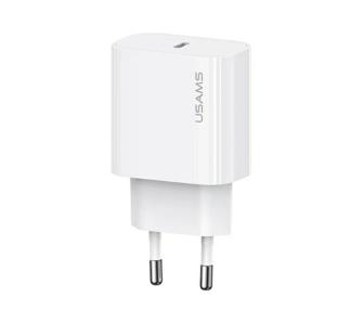 Ładowarka sieciowa USAMS OYXLTZ01 1xUSB-C PD20W PD Fast Charging + kabel USB-C/USB-C 60W Biały