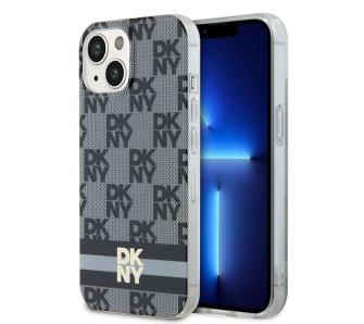 Etui DKNY IML Checkered Mono Pattern & Printed Stripes MagSafe do iPhone 15 Czarny