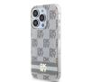 Etui DKNY IML Checkered Mono Pattern & Printed Stripes MagSafe do iPhone 15 Pro Beżowy