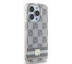 Etui DKNY IML Checkered Mono Pattern & Printed Stripes MagSafe do iPhone 15 Pro Beżowy