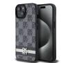Etui DKNY Leather Checkered Mono Pattern & Printed Stripes do iPhone 15 Plus Czarny