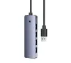 Hub USB Baseus B0005280B811-07 4w1 UltraJoy Lite 200cm USB-A do 4x USB 3.0 + USB-C 5V Szary