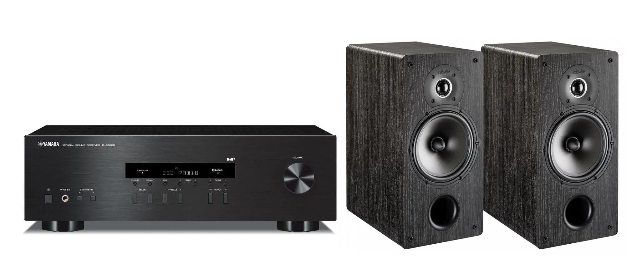 Zestaw stereo Yamaha R-S202D Czarny, Indiana Line Nota Tesi 261 N Ciemny dąb