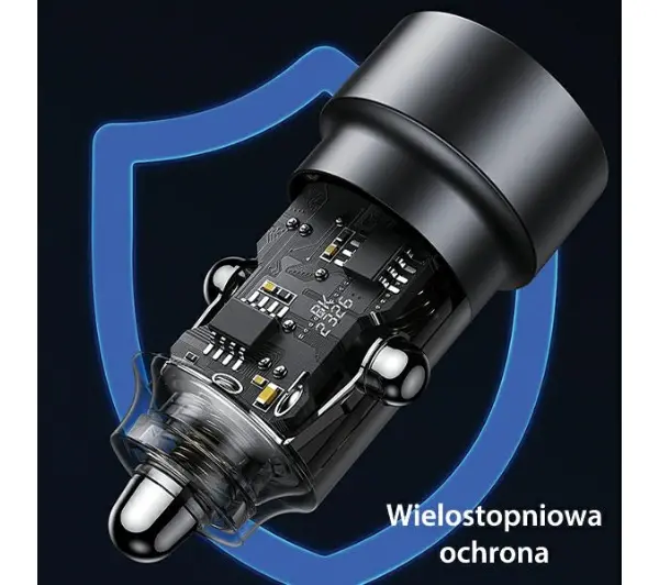 USAMS C39 USB+USB-C 60W Fioletowy