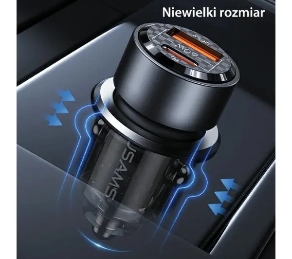 USAMS C39 USB+USB-C 60W Fioletowy