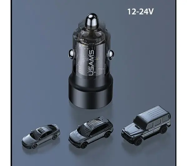 USAMS C39 USB+USB-C 60W Fioletowy