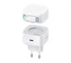 Ładowarka sieciowa USAMS CC202TC02 1xUSB-C ze zwijanym kablem Lighning PD+QC 35W Biały