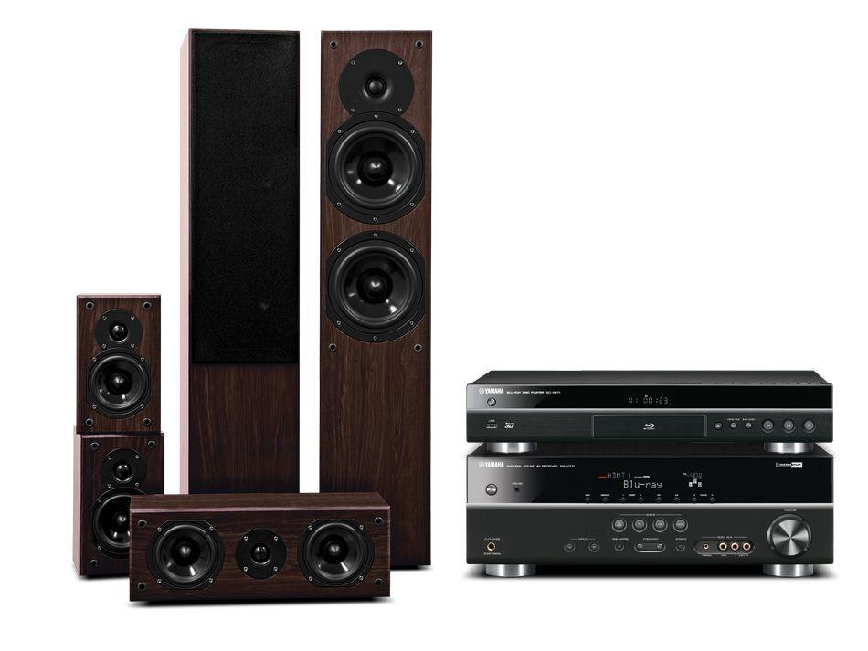 Zestaw kina Yamaha BD-S671B, RX-V371B, Prism Audio Onyx 100 (orzech)