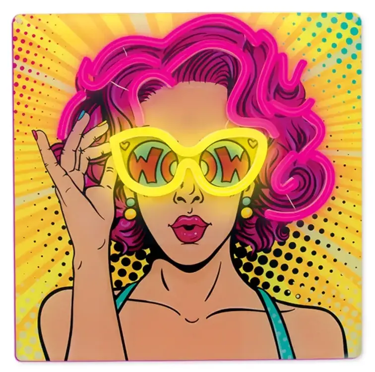 Neon Forever Art LED Kobieta w okularach FLA02