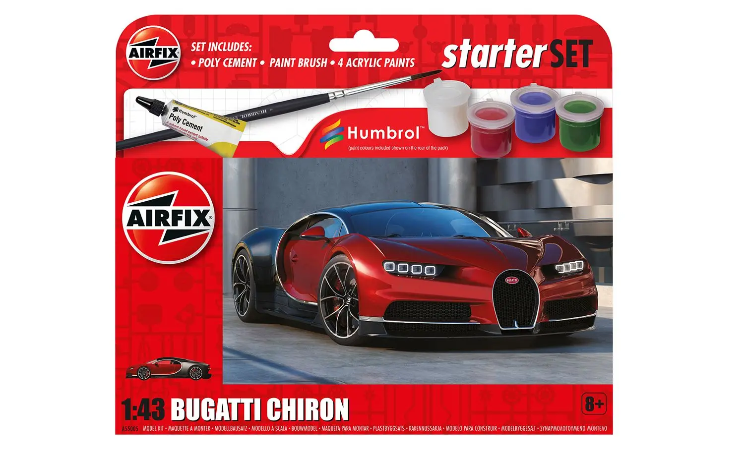 Model do sklejania Airfix A55005 Starter Set - Bugatti Chiron
