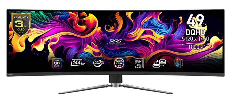 Monitor MSI MPG 491CQP QD-OLED 49" 5K OLED 144Hz 0,03ms Zakrzywiony Gamingowy