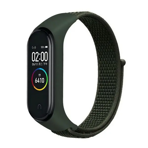 Pasek Beline do Mi Band 7/6/5/4/3 NylonLoop Zielony