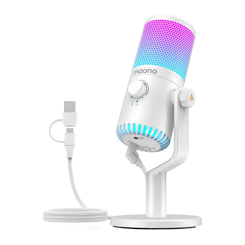 Mikrofon Maono DM30RGB Przewodowy Pojemnościowy Biały