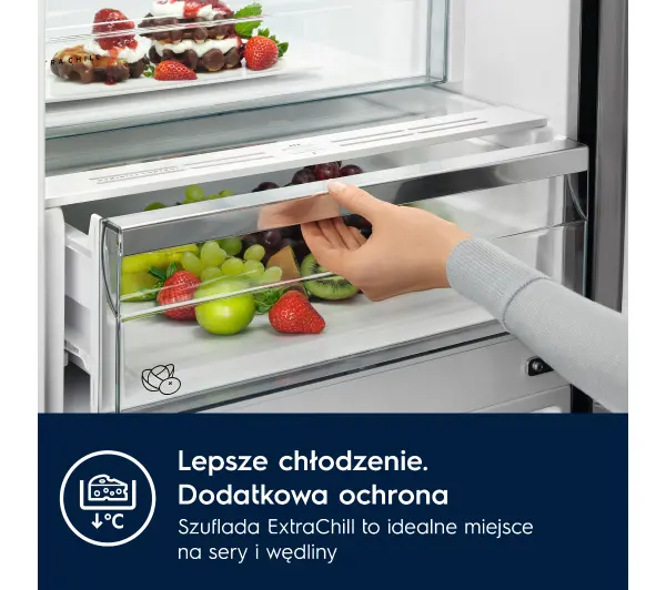 Electrolux 800 E8MNCC18S Zamrażarka no Frost 177,2cm Szuflada z kontrolą wilgotności - TRZECI -55%, ALBO 5-TY ZA 1ZŁ - Kup na Raty - RRSO 0%