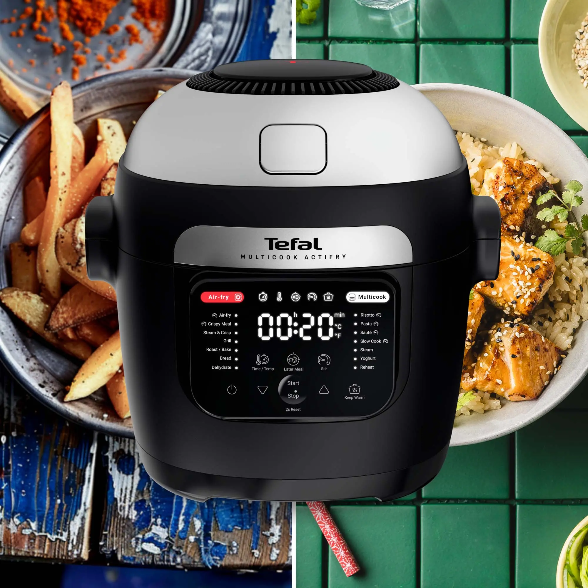 Tefal Airfryer Actifry MY741C 1334W 6l z mieszadlem i funkcja gotowania na parze