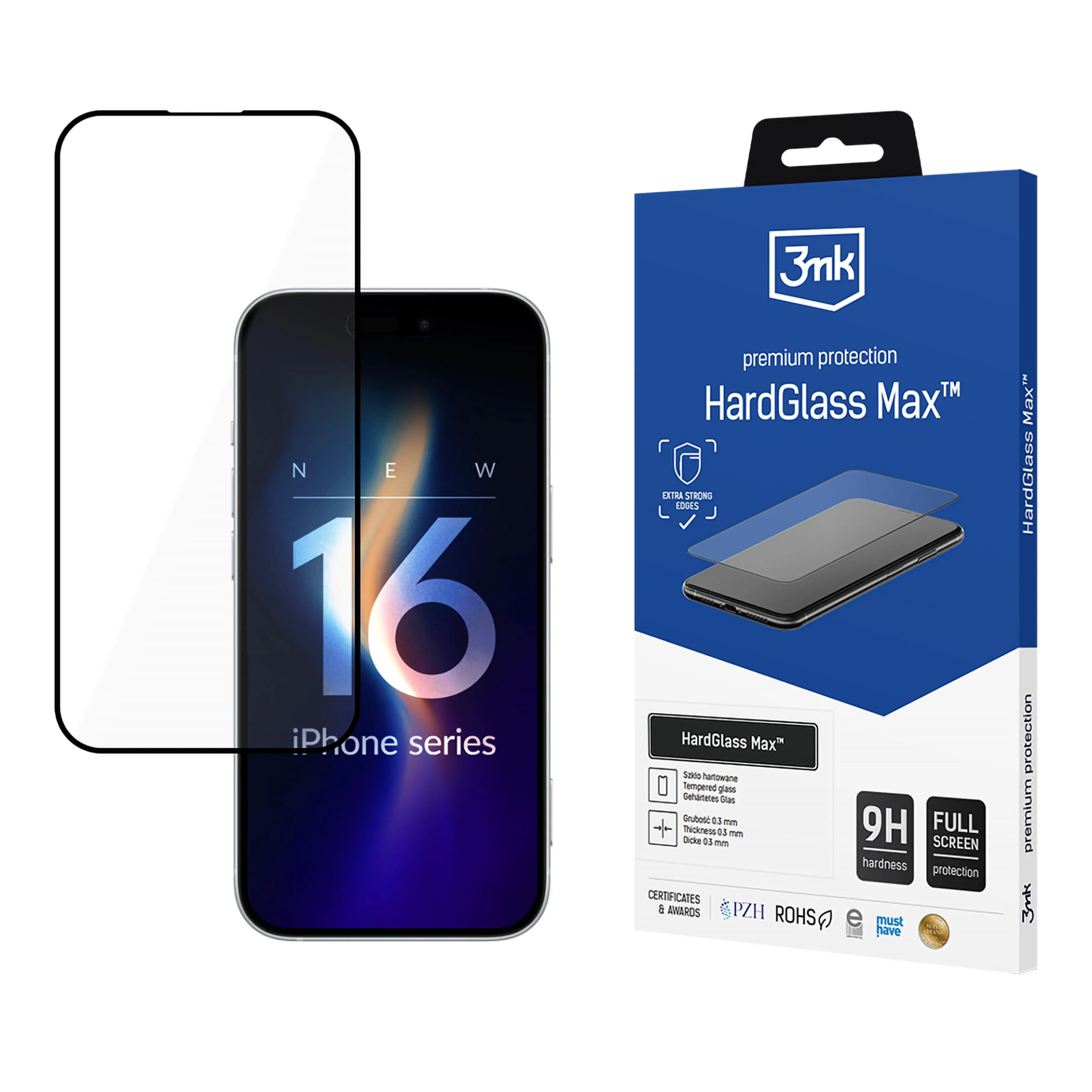 Szkło hartowane 3mk HardGlass Max Black do iPhone 16 Pro Max