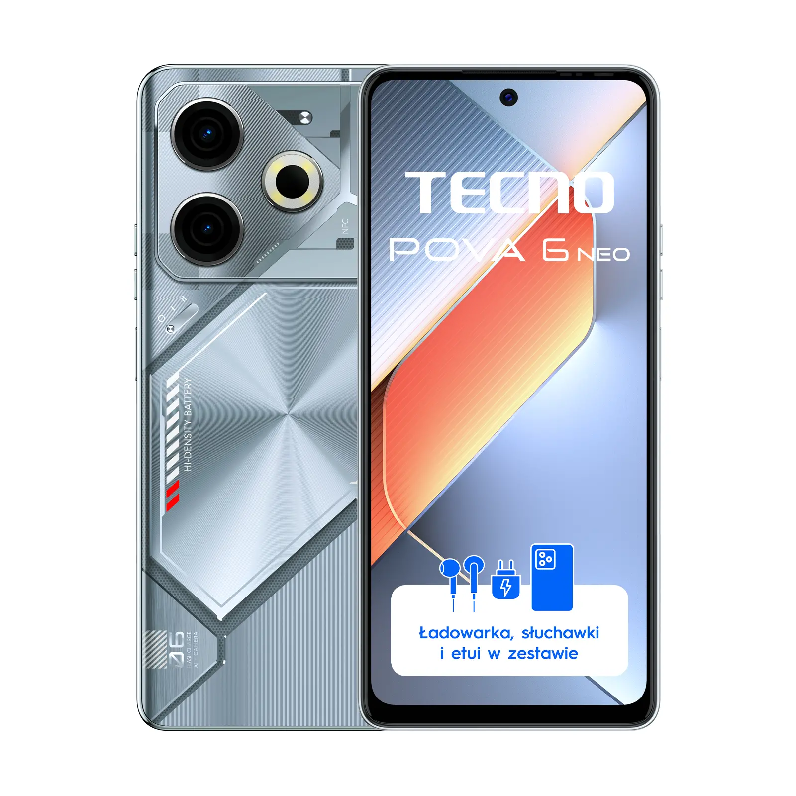 Smartfon Tecno Pova 6 Neo 8/256GB 6,78" 120Hz 50Mpix Srebrny