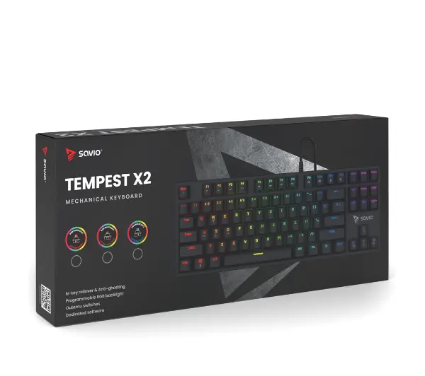 Savio Tempest X2 Outemu Blue Czarny