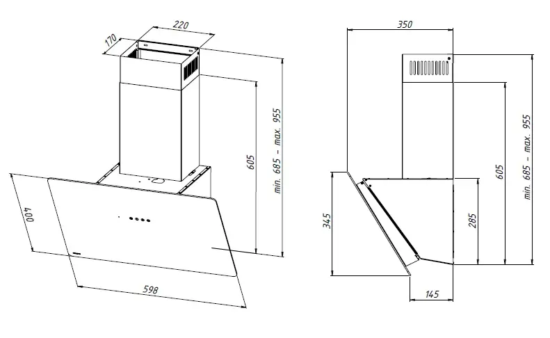 фото Витяжка похила Akpo WK-11 Smart Royal 60 Black