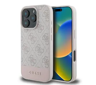 Etui Guess 4G Bottom Stripe do iPhone 16 Pro Max Różowy
