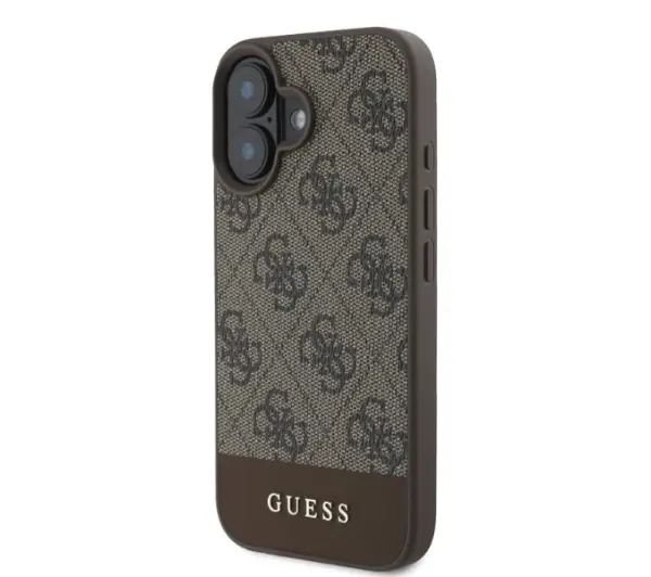 Guess hardcase 4G Bottom Stripe do iPhone 16 Brązowy
