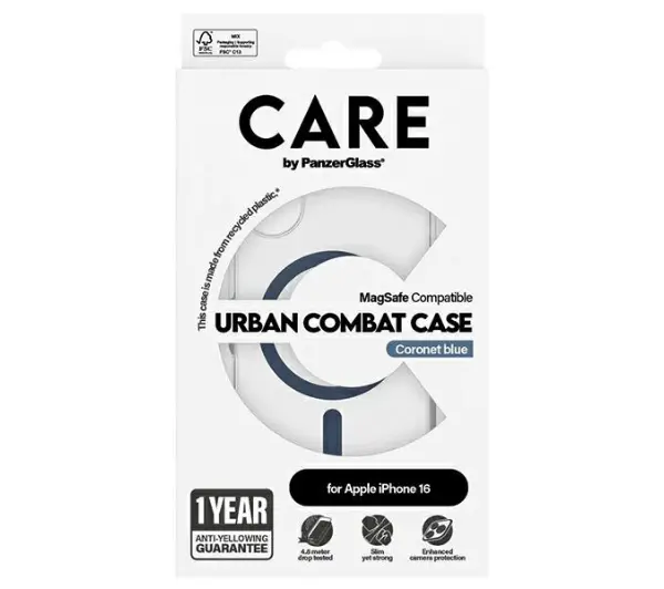 PanzerGlass Flagship Case MagSafe do iPhone 16 Niebieski