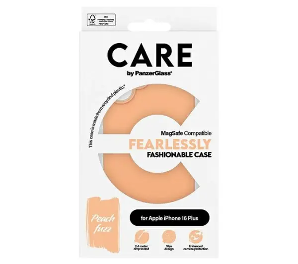 PanzerGlass Fashion Case MagSafe do iPhone 16 Plus Brzoskwiniowy