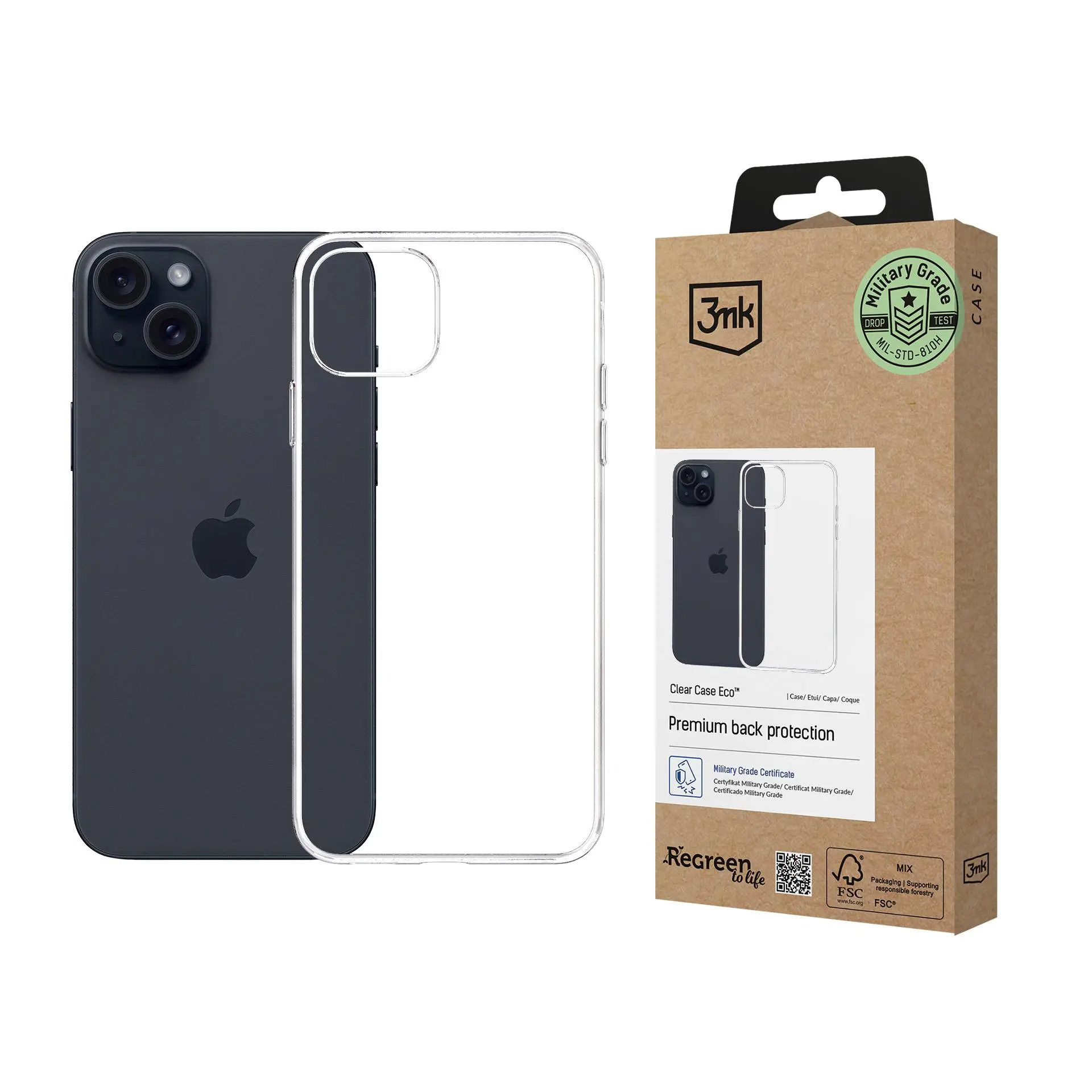 Etui 3mk Clear Case Eco do iPhone 15 Przezroczysty