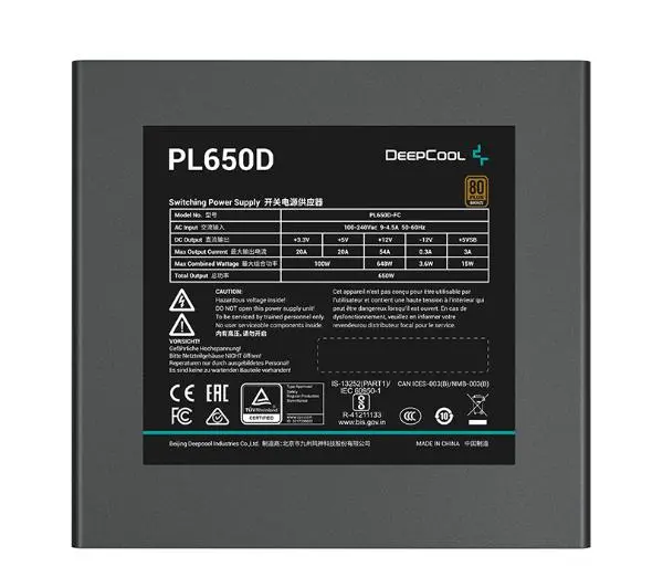 DeepCool PL650D 650W 80+ Bronze Czarny