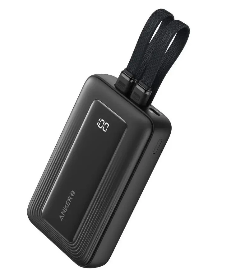 Powerbank Anker Zolo (A1681G11) 20000mAh 30W wbudowany kabel USB-C i Lightning Czarny