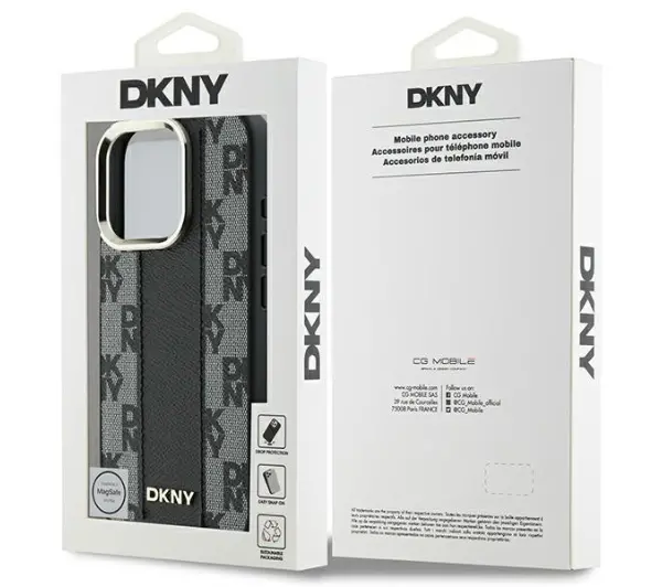 DKNY Checkered Pattern MagSafe do iPhone 16 Pro Max Czarny