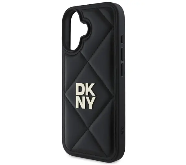 DKNY Quilted Stack Logo do iPhone 16 Czarny