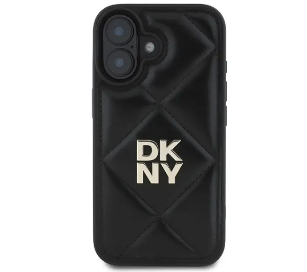 DKNY Quilted Stack Logo do iPhone 16 Czarny