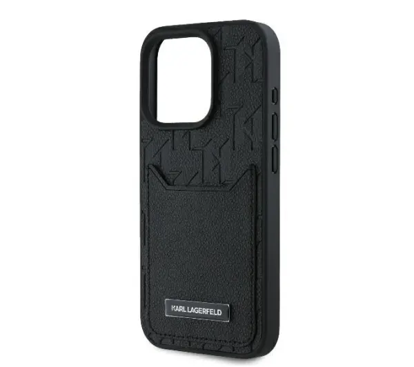 Karl Lagerfeld Cardslots Monogram do iPhone 16 Pro Max Czarny
