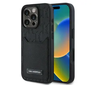 Karl Lagerfeld Cardslots Monogram do iPhone 16 Pro Max Czarny