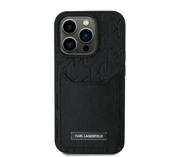 Karl Lagerfeld Cardslots Monogram do iPhone 16 Pro Max Czarny