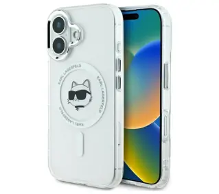 Karl Lagerfeld IML Metal Choupette Head MagSafe do iPhone 16 Biały