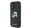 Etui Karl Lagerfeld Monogram Karl&Chaoupette Head Pin do iPhone 16 Czarny