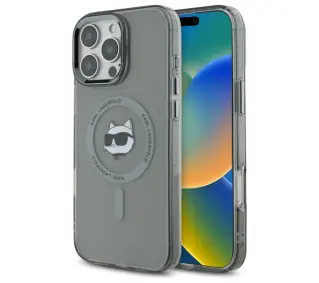 Karl Lagerfeld IML Metal Choupette Head MagSafe do iPhone 16 Pro Max Czarny